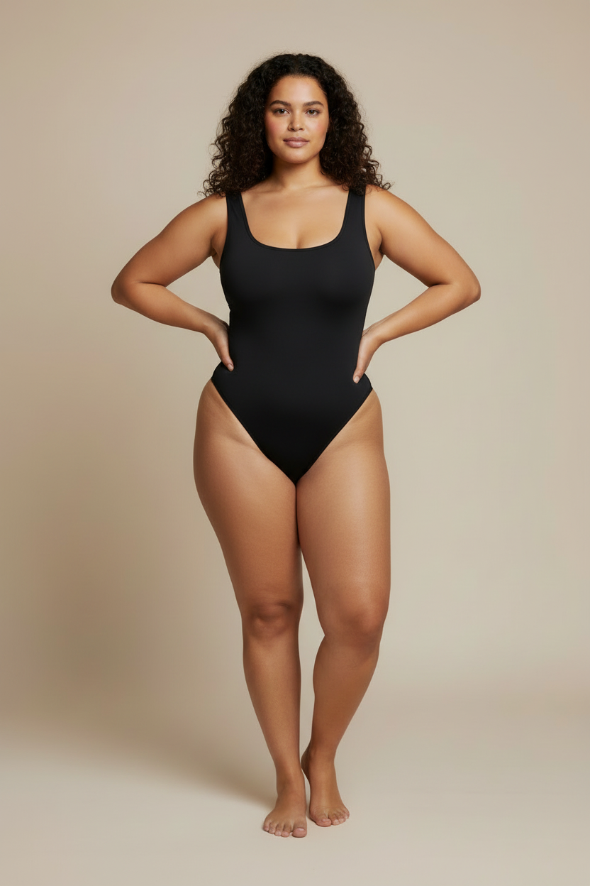 Modell svart bodysuit