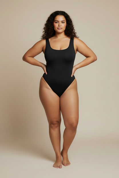 Modell svart bodysuit